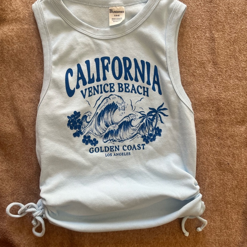 Blue Tank Top with California Print